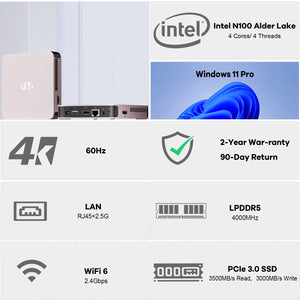 Nimo Minipc DNB1 (In Metal) Intel N100 Processor for Home and School 16GB RAM